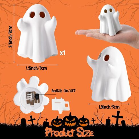 Funny Ghost Light - 1Pcs Halloween Ghost Night Light Decorative Lamp Festival Led Light Warm Color Lamp Table Decoration Desktop Home Garden Room Halloween Party Supplies in Saudi Arabia