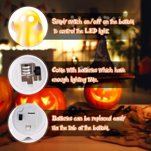 Funny Ghost Light - 1Pcs Halloween Ghost Night Light Decorative Lamp Festival Led Light Warm Color Lamp Table Decoration Desktop Home Garden Room Halloween Party Supplies in Saudi Arabia