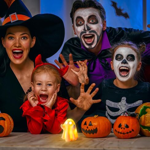 Funny Ghost Light - 1Pcs Halloween Ghost Night Light Decorative Lamp Festival Led Light Warm Color Lamp Table Decoration Desktop Home Garden Room Halloween Party Supplies in Saudi Arabia