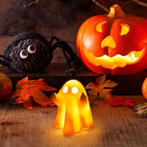 Funny Ghost Light - 1Pcs Halloween Ghost Night Light Decorative Lamp Festival Led Light Warm Color Lamp Table Decoration Desktop Home Garden Room Halloween Party Supplies in Saudi Arabia