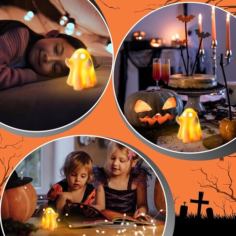 Funny Ghost Light - 1Pcs Halloween Ghost Night Light Decorative Lamp Festival Led Light Warm Color Lamp Table Decoration Desktop Home Garden Room Halloween Party Supplies in Saudi Arabia