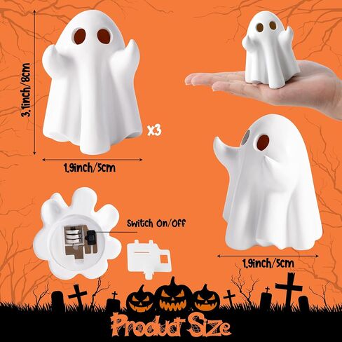 Funny Ghost Light - 1Pcs Halloween Ghost Night Light Decorative Lamp Festival Led Light Warm Color Lamp Table Decoration Desktop Home Garden Room Halloween Party Supplies in Saudi Arabia