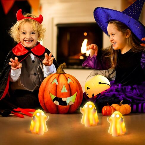 Funny Ghost Light - 1Pcs Halloween Ghost Night Light Decorative Lamp Festival Led Light Warm Color Lamp Table Decoration Desktop Home Garden Room Halloween Party Supplies in Saudi Arabia