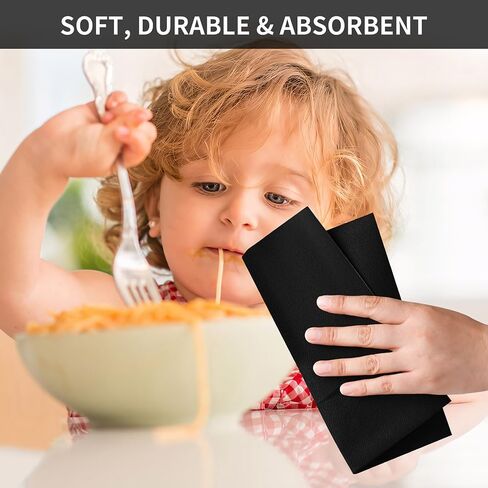 مناديل عشاء حمراء للاستعمال مرة واحدة من تشيفكات مع جيب مدمج لأدوات المائدة، مناديل ورقية مبطنة بملمس الكتان، مطوية مسبقًا للحفلات وحفلات الزفاف والحفلات والعشاء، عبوة من 50 قطعة in Kuwait