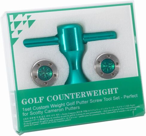 Bolton Golf Putter Set with 2 Screw Weights + Wrench Kit - Green 5-Hole Head for Titleist Scotty Cameron 5g/10g/15g/20g/25g/30g/35g/40g (1 Set 30g) in Saudi Arabia