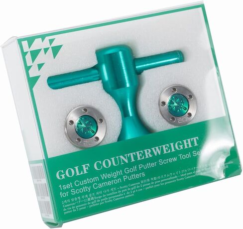 Bolton Golf Putter Set with 2 Screw Weights + Wrench Kit - Green 5-Hole Head for Titleist Scotty Cameron 5g/10g/15g/20g/25g/30g/35g/40g (1 Set 30g) in Saudi Arabia