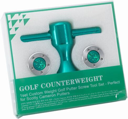 Bolton Golf Putter Set with 2 Screw Weights + Wrench Kit - Green 5-Hole Head for Titleist Scotty Cameron 5g/10g/15g/20g/25g/30g/35g/40g (1 Set 30g) in Saudi Arabia