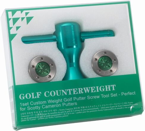 Bolton Golf Putter Set with 2 Screw Weights + Wrench Kit - Green 5-Hole Head for Titleist Scotty Cameron 5g/10g/15g/20g/25g/30g/35g/40g (1 Set 30g) in Saudi Arabia
