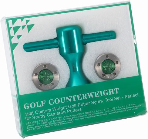 Bolton Golf Putter Set with 2 Screw Weights + Wrench Kit - Green 5-Hole Head for Titleist Scotty Cameron 5g/10g/15g/20g/25g/30g/35g/40g (1 Set 30g) in Saudi Arabia