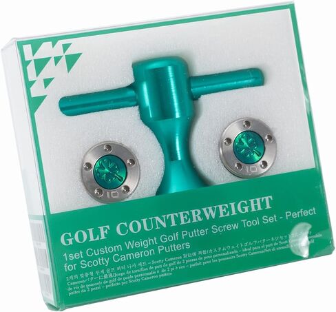 Bolton Golf Putter Set with 2 Screw Weights + Wrench Kit - Green 5-Hole Head for Titleist Scotty Cameron 5g/10g/15g/20g/25g/30g/35g/40g (1 Set 30g) in Saudi Arabia