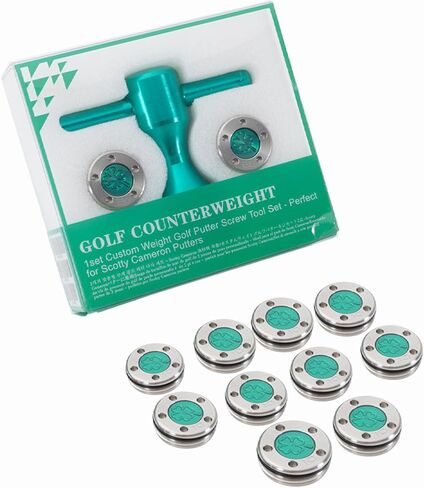 Bolton Golf Putter Set with 2 Screw Weights + Wrench Kit - Green 5-Hole Head for Titleist Scotty Cameron 5g/10g/15g/20g/25g/30g/35g/40g (1 Set 30g) in Saudi Arabia
