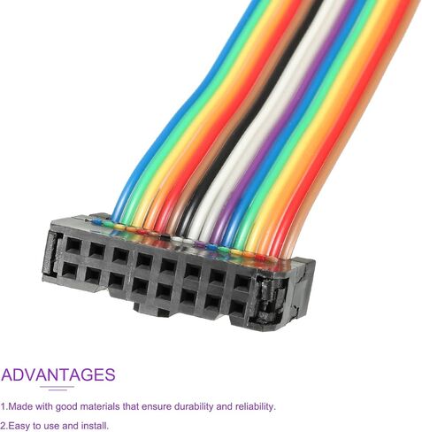 DMiotech 1 Pack 16 Pins IDC Flat Ribbon Cable 148cm Length 2.54mm Pitch Breadboard Jumper Wires for Electronic Projects Type-C in Saudi Arabia