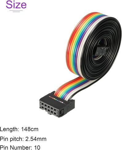 DMiotech 1 Pack 16 Pins IDC Flat Ribbon Cable 148cm Length 2.54mm Pitch Breadboard Jumper Wires for Electronic Projects Type-C in Saudi Arabia