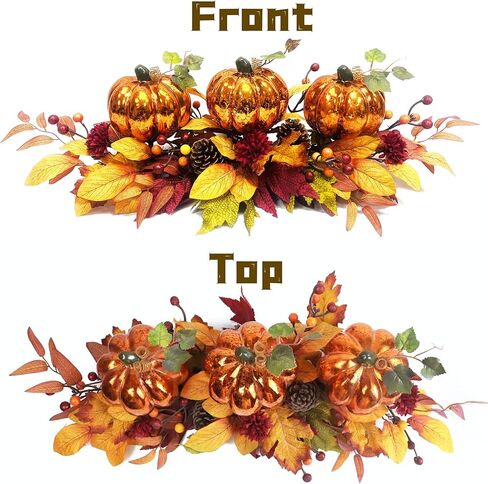 قطعة مركزية لطاولة الخريف على شكل قرع الهالوين المضيئة، ديكورات عيد الشكر من الزجاج الزئبقي لعيد الشكر لحفلات المنزل ومهرجان الحصاد وتناول الطعام في الأماكن المغلقة in Kuwait