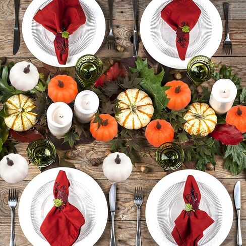 Tookie 24pcs Artificial Pumpkin, Mini Fall Lifelike Foam Pumpkin Halloween Decoration Fake Pumpkin Set for Table Centerpiece Thanksgiving Wedding Party Supplies in Saudi Arabia