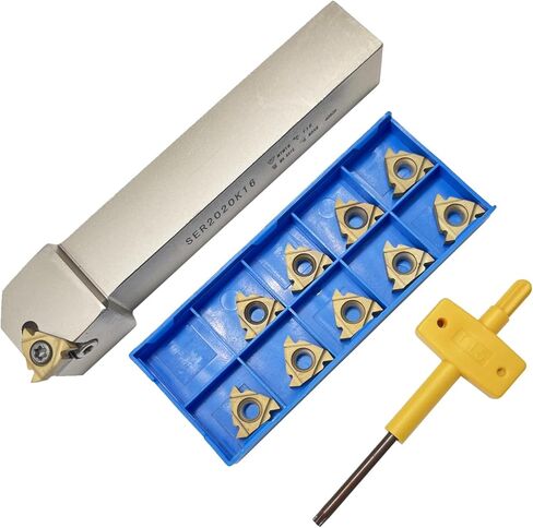 حل لولبة أداة المخرطة: حامل أداة الخراطة SER2020K16 مع إدراج لولبة أداة المخرطة القابلة للفهرسة 16ER AG60 لقطع ومعالجة خيط المخرطة بكفاءة (سبائك الصلب 40Cr) in Kuwait