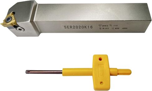 حل لولبة أداة المخرطة: حامل أداة الخراطة SER2020K16 مع إدراج لولبة أداة المخرطة القابلة للفهرسة 16ER AG60 لقطع ومعالجة خيط المخرطة بكفاءة (سبائك الصلب 40Cr) in Kuwait