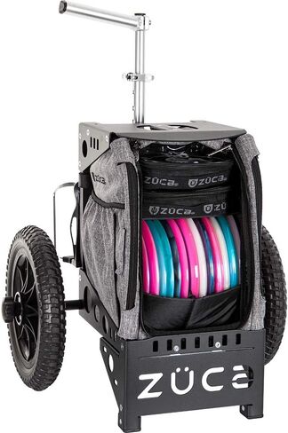 Dynamic Discs Compact Cart by ZÜCA, Disc Golf Push Cart, Frisbee Golf Cart Accessories, Built-in Disc Holder Flap, Up to 300 lbs, Includes Two Water Bottle Holders in Saudi Arabia