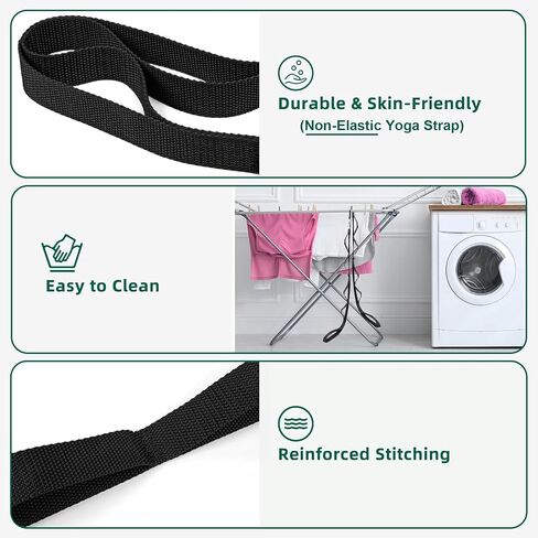 Stretching Strap Yoga Strap for Physical Therapy, Non-Elastic Yoga Straps for Stretching, 10 Loops Stretch Strap for Pilates, Flexibility, Home Workout, Exercise, Stretch Band for Women & Men in Kuwait