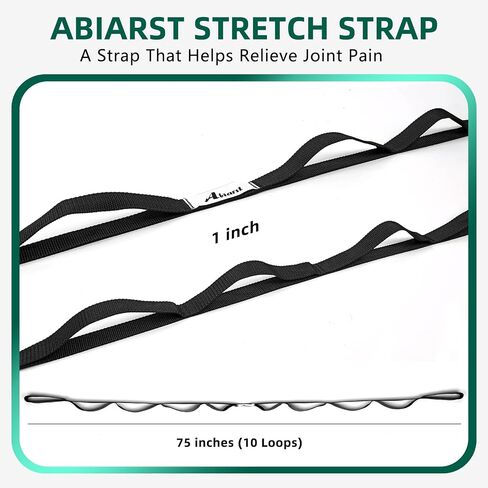 Stretching Strap Yoga Strap for Physical Therapy, Non-Elastic Yoga Straps for Stretching, 10 Loops Stretch Strap for Pilates, Flexibility, Home Workout, Exercise, Stretch Band for Women & Men in Kuwait