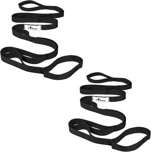 Stretching Strap Yoga Strap for Physical Therapy, Non-Elastic Yoga Straps for Stretching, 10 Loops Stretch Strap for Pilates, Flexibility, Home Workout, Exercise, Stretch Band for Women & Men in Kuwait