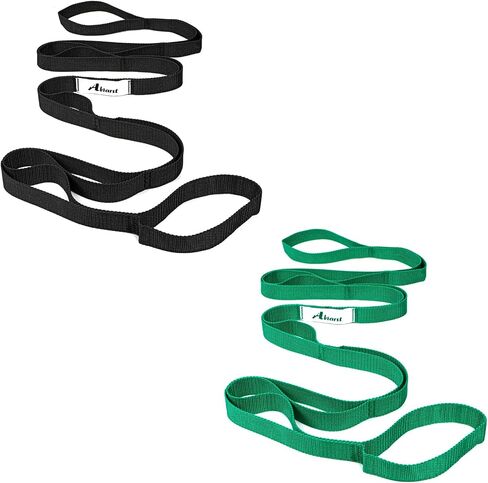 Stretching Strap Yoga Strap for Physical Therapy, Non-Elastic Yoga Straps for Stretching, 10 Loops Stretch Strap for Pilates, Flexibility, Home Workout, Exercise, Stretch Band for Women & Men in Kuwait