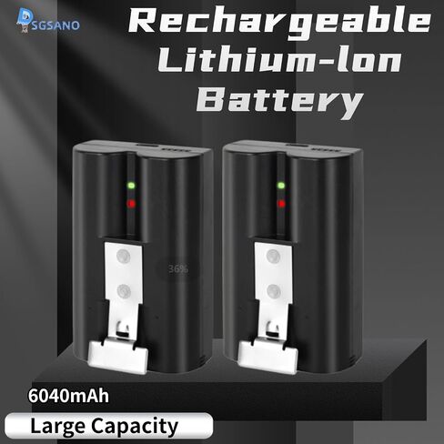 2-Pack Replacement for Ring Battery Compatible with Ring-Doorbell Camera 2/3/4/3plus, Stick Up Cam and Spotlight Cam and Peephole Cam, Rechargeable 3.65V 6040mAh Battery in Saudi Arabia