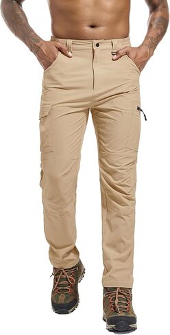 Men's Hiking Cargo Pants Waterproof Lightweight Quick Dry 6 Pockets Stretch Work Fishing Travel Outdoor Pants in Kuwait