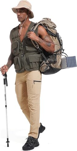 Men's Hiking Cargo Pants Waterproof Lightweight Quick Dry 6 Pockets Stretch Work Fishing Travel Outdoor Pants in Kuwait