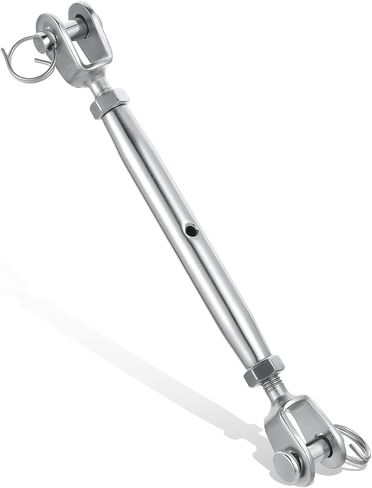 5/16"(M8) Stainless Steel Jaw and Jaw Turnbuckle, Heavy Duty Turnbuckle Closed Body Jaw & Swage, Durable, Weather Resistant, Stainless Turnbuckle for Wire Rope Cables, Shade Sail in Saudi Arabia