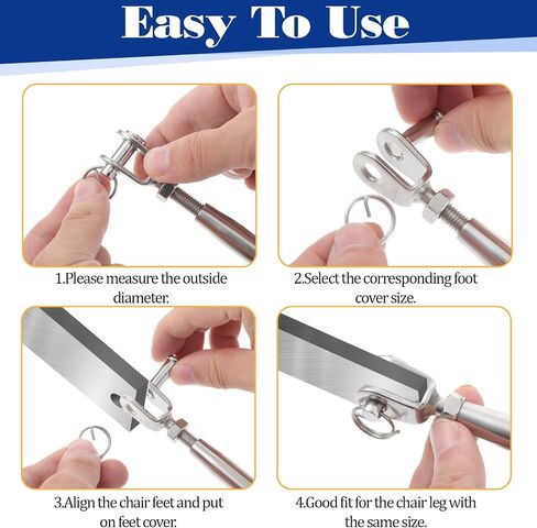 5/16"(M8) Stainless Steel Jaw and Jaw Turnbuckle, Heavy Duty Turnbuckle Closed Body Jaw & Swage, Durable, Weather Resistant, Stainless Turnbuckle for Wire Rope Cables, Shade Sail in Saudi Arabia
