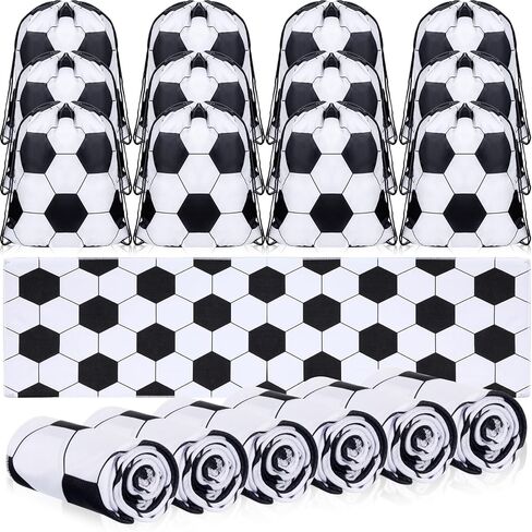 Hahafelt 24 Pcs Team Gifts, Including 12 Pcs Cooling Towels, 12 Pcs Drawstring Backpack Sports Party Favor for Kids Teens Players Athletes Gifts Sport Party Supplies in Kuwait