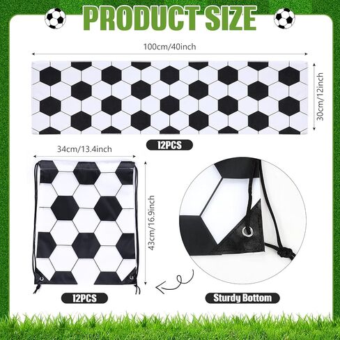 Hahafelt 24 Pcs Team Gifts, Including 12 Pcs Cooling Towels, 12 Pcs Drawstring Backpack Sports Party Favor for Kids Teens Players Athletes Gifts Sport Party Supplies in Kuwait