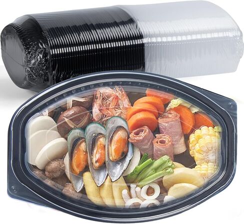 To Go Containers, 7.8'' Plastic Clamshell Food Containers with Lids Disposable 30 OZ BPA-Free 65-Pack 3 Compartment Heavy-Duty Reusable Meal Prep White To Go Boxes for Food Storage in Saudi Arabia