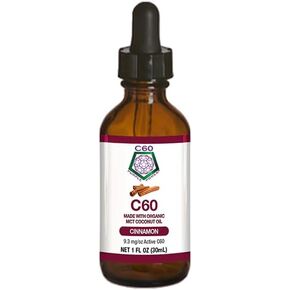 زيت جوز الهند C60 بيربل باور بنكهة القرفة C60 MCT - زيت جوز الهند العضوي المضغوط على البارد - 99.99% فوليرين كربون C60 نقي - تعزيز الطاقة والتركيز الذهني (2 أونصة) in Kuwait