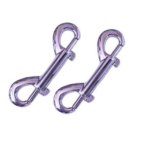 8 Pack Double Ended Bolt Snaps Hook，2.75"Zinc Alloy Hook Metal Clips for Linking Key Chain Dog Leash Collar PET Sling Feed Buckets (Silvery)