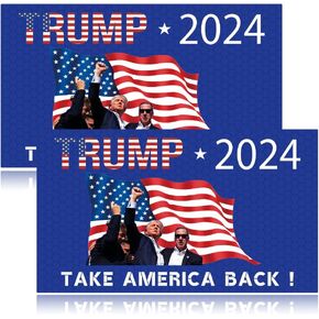 4 PCS Trump Car Magnets, 2024 Trump Take America Back, Elect President Donald Trump 2024 Election Patriotic Highly Reflective Magnetic Bumper Stickers,11.8" x 3.3 "