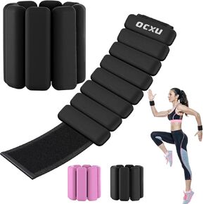 Wrist Weights for Women Set Of 2(1Lb Each),Adjustable Silicone Ankle And Wrist Weights for Women,Comfortable Fit, Strength Training Arm Weights for Walking,Yoga,Pilate,Dance,Gym,Workout,Running(Black)