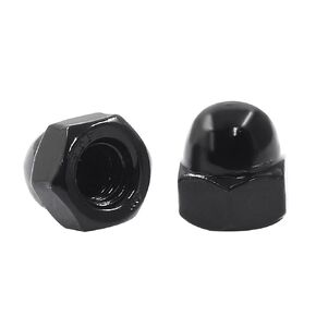 Hordion 1/4-20 Black Acorn Cap Nuts, 304 Stainless Steel Acorn Nut Bright Finish, Pack of 20