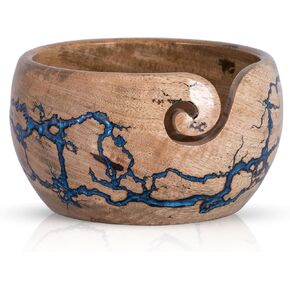 Premium Yarn Storage Bowls Large(7x4)" | Multipurpose Wooden Bowls | Wood Fracking Yarn Bowls | Yarn Organiser - Gift for Mom - Inanosa