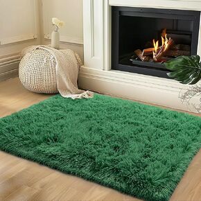 Super Fluffy Rug for Bedroom, 4x6 Shag Fuzzy Area Rug for Living Room Bedroom, Plush Soft Carpet for Girls Boys Kids, Non Slip Throw Rugs for Dorm, Modern Home Decor Aesthetic, Tie-Dyed Purple