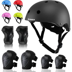Kids Bike Helmet Set, Adjustable Toddler Helmet for Ages 2-8 Kids with Knee, Elbow & Wrist Pads | Multi-Sport Helmet for Skateboard Cycling Scooter Rollerblading
