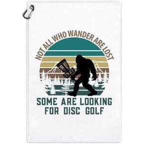 Not All Who Wander Are Lost Funny Printed Microfiber Disc Golf Towel With Clip, Retro Disc Golf Gifts For Disc Golf Lover Dad Grandpa, Father's Day Birthday Gifts, Disc Golf Accessorie For Men