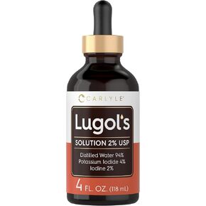 Carlyle Lugols Iodine 2 Percent 4 fl oz | Potassium Iodide and Iodine Solution 2% Liquid Drops