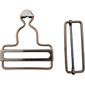 6 Sets Overall Suspender Dungaree Buckles with Rectangle Slider, 1 1/2 inch Wide Bottom