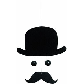 Mr. Bowlerman Hanging Mobile - 10 Inches Plastic - Handmade in Denmark by Flensted