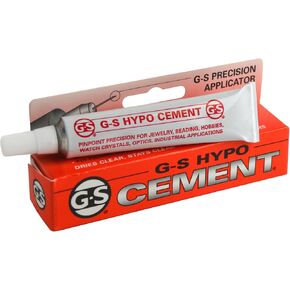 Jewelers G-S Hypo Clear Cement 9 ml w/Precision Applicator for Beads Findings Watch Crystals Plastic Glass Metal Ceramic Crafts