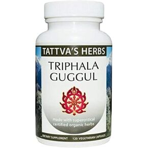 Tattva's Herbs Triphala Guggul Herbal Supplement, Ayurveda Herbal Supplements, Digestive Health and Support, Organic Triphala Capsules, 120 Count from