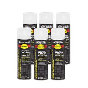 Rust-Oleum 209567 High Performance V2100 System Semi-Gloss Rust Preventive Enamel Spray Paint, 20-Ounce, White, 6-Pack