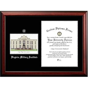 Campus Images NCAA VMI Keydets Unisex Silver Medallion Frame Virginia Military Institute 15.75w x 20h Silver Embossed Diploma Frame Lithograph, Brown, One Size